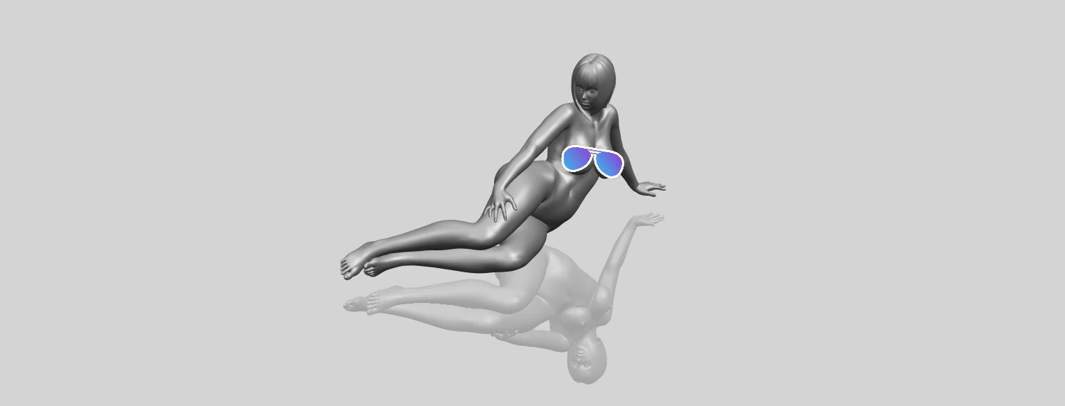 naked girl 31 - lying on floor 3D Print Model .c4d .max .obj .3ds .fbx .stl .blend 