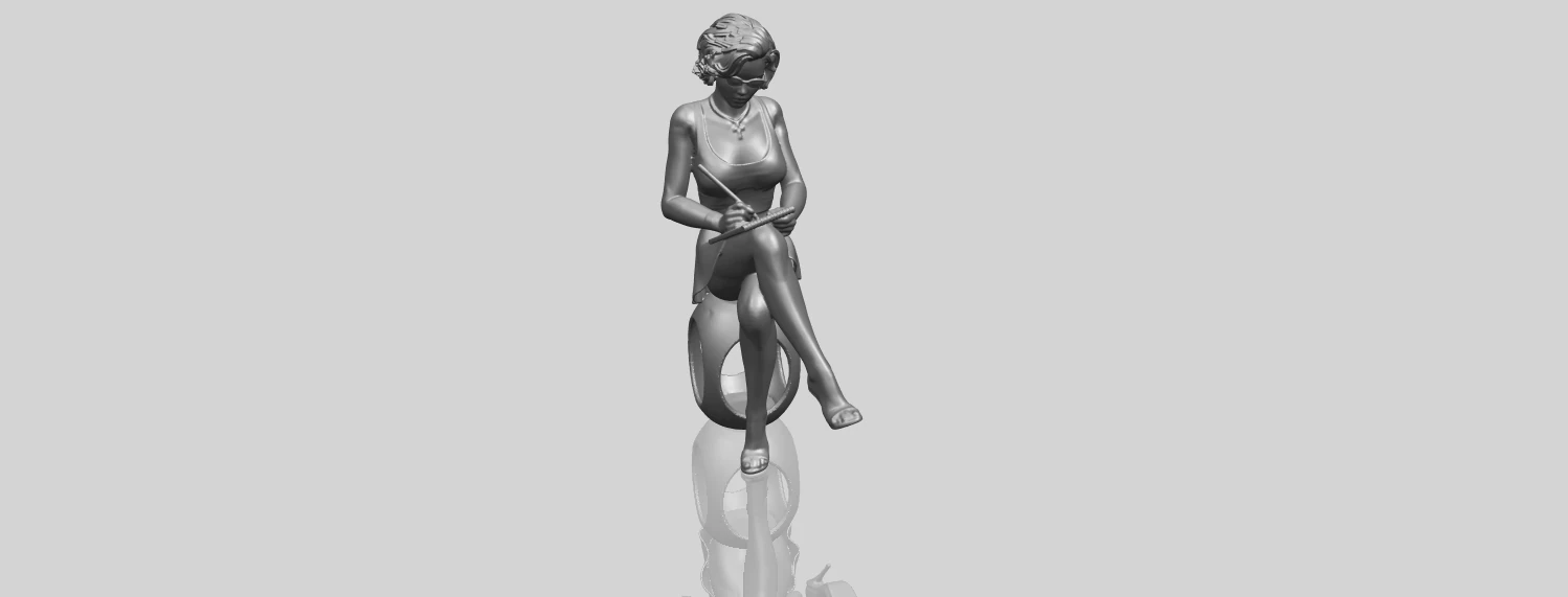 beautiful girl 17-sitting 3D Print Model .c4d .max .obj .3ds .fbx .stl .blend