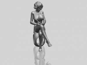 beautiful girl 17-sitting 3D Print Model