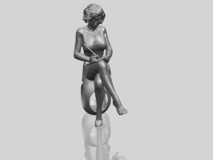 美しい女の子17-座り 3Dプリントモデル