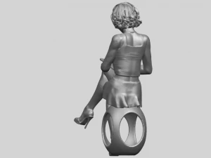 beautiful girl 17-sitting 3D Print Model