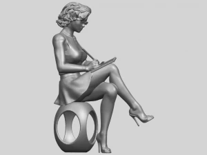 beautiful girl 17-sitting 3D Print Model