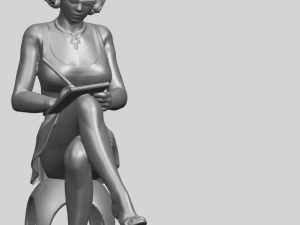 beautiful girl 17-sitting 3D Print Model