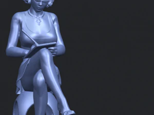 beautiful girl 17-sitting 3D Print Model