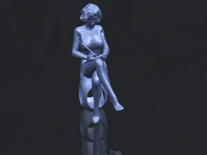 beautiful girl 17-sitting 3D Print Model
