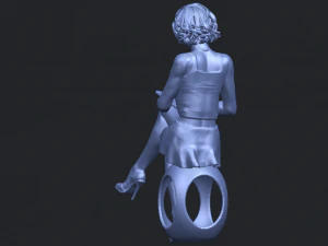 beautiful girl 17-sitting 3D Print Model