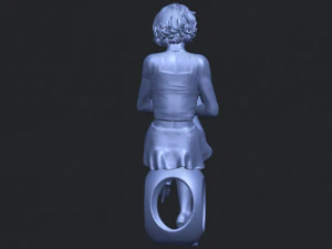 beautiful girl 17-sitting 3D Print Model
