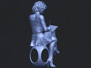 beautiful girl 17-sitting 3D Print Model