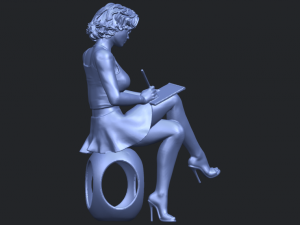 beautiful girl 17-sitting Modelo de impresión 3D