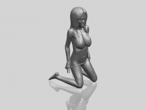 sexy girl 11-bending knee 3D Print Model
