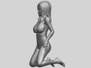 sexy girl 11-bending knee 3D Print Model