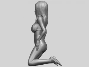 sexy girl 11-bending knee 3D Print Model
