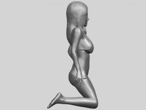sexy girl 11-bending knee 3D Print Model