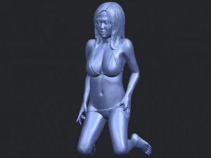 sexy girl 11-bending knee 3D Print Model