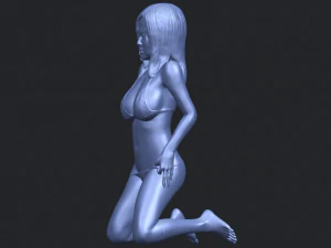 sexy girl 11-bending knee 3D Print Model