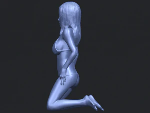 sexy girl 11-bending knee 3D Print Model