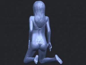sexy girl 11-bending knee 3D Print Model