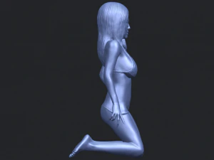 sexy girl 11-bending knee 3D Print Model