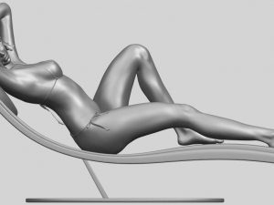 sexy girl 13-lye on chair Modèles 3D en vedette