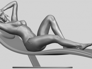sexy girl 13-lye on chair Modèles 3D en vedette