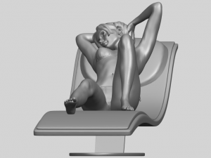 sexy girl 13-lye on chair Modèles 3D en vedette