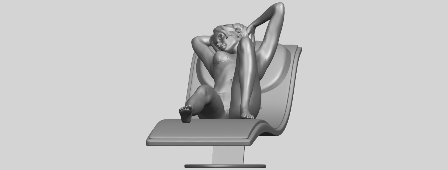 sexy girl 13-lye on chair 3D Print Model in Phone cases 3DExport