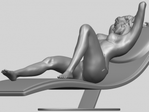 sexy girl 13-lye on chair Modèles 3D en vedette