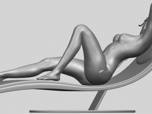 sexy girl 13-lye on chair Modèles 3D en vedette