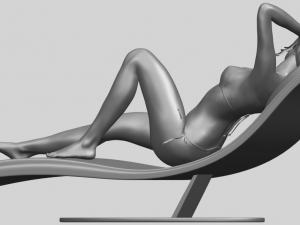 sexy girl 13-lye on chair Modèles 3D en vedette