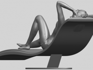sexy girl 13-lye on chair Modèles 3D en vedette