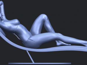 sexy girl 13-lye on chair Modèles 3D en vedette