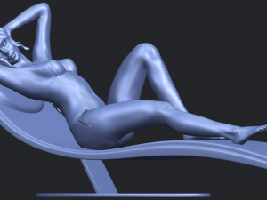 sexy girl 13-lye on chair Modèles 3D en vedette