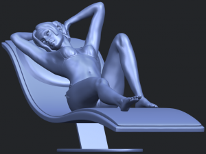 sexy girl 13-lye on chair Modèles 3D en vedette