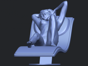 sexy girl 13-lye on chair Modèles 3D en vedette
