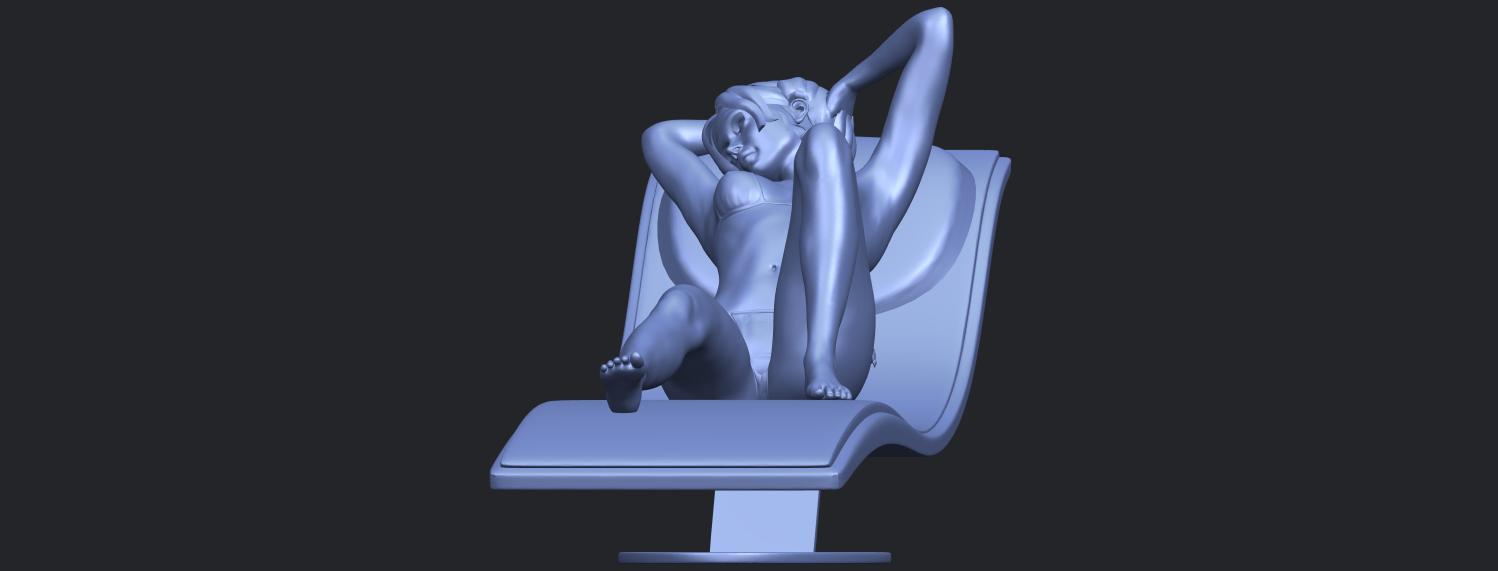 sexy girl 13-lye on chair 3D Print Model in Phone cases 3DExport