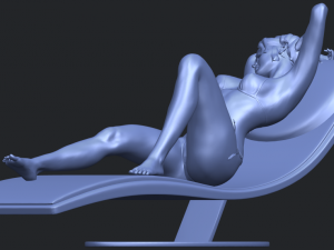 sexy girl 13-lye on chair Modèles 3D en vedette