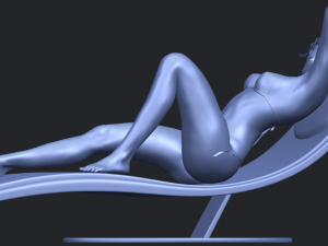 sexy girl 13-lye on chair Modèles 3D en vedette