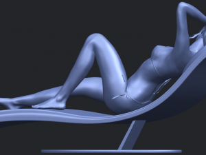 sexy girl 13-lye on chair Modèles 3D en vedette