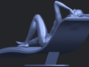 sexy girl 13-lye on chair Modèles 3D en vedette
