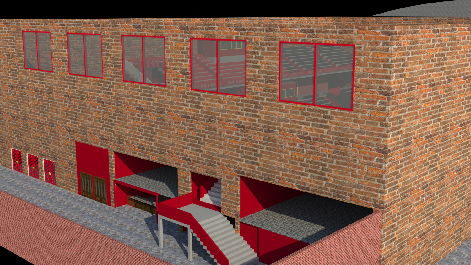 tribune of stadium and mini stadium football 3D Model .c4d .max .obj .3ds .fbx .stl .blend