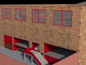 tribune of stadium and mini stadium football 3D Model