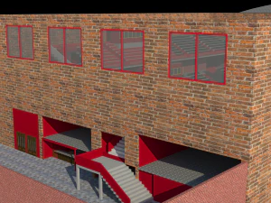 tribune of stadium and mini stadium football 3D Model