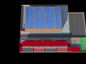 tribune of stadium and mini stadium football 3D Model