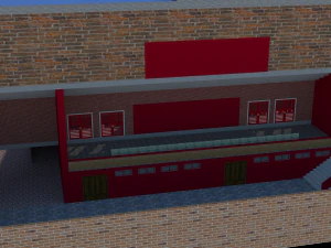 tribune of stadium and mini stadium football 3D Model