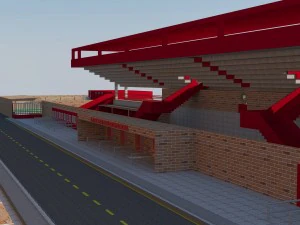 tribune of stadium and mini stadium football 3D Model