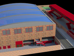 tribune of stadium and mini stadium football 3D Model