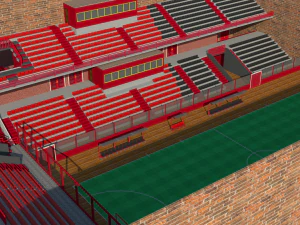 tribune of stadium and mini stadium football 3D Model