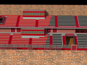 tribune of stadium and mini stadium football 3D Model
