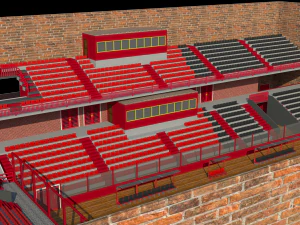 tribune of stadium and mini stadium football 3D Model