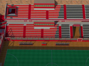 tribune of stadium and mini stadium football 3D Model